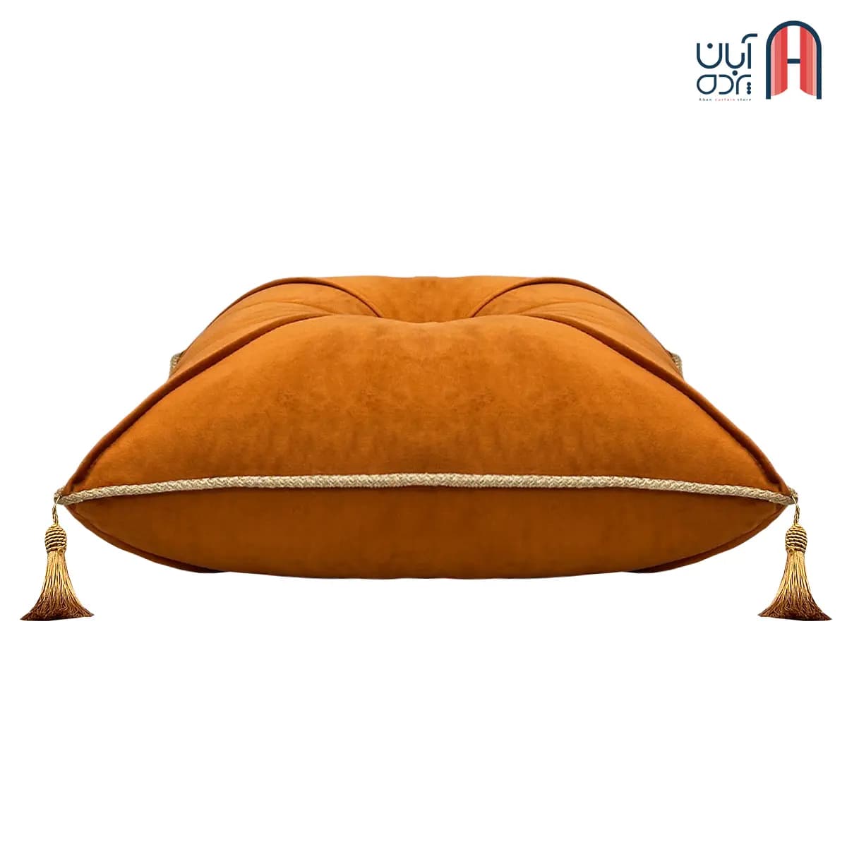 کوسن نوار دوزی مخمل کالیفرنیا آجری — تصویر ۴