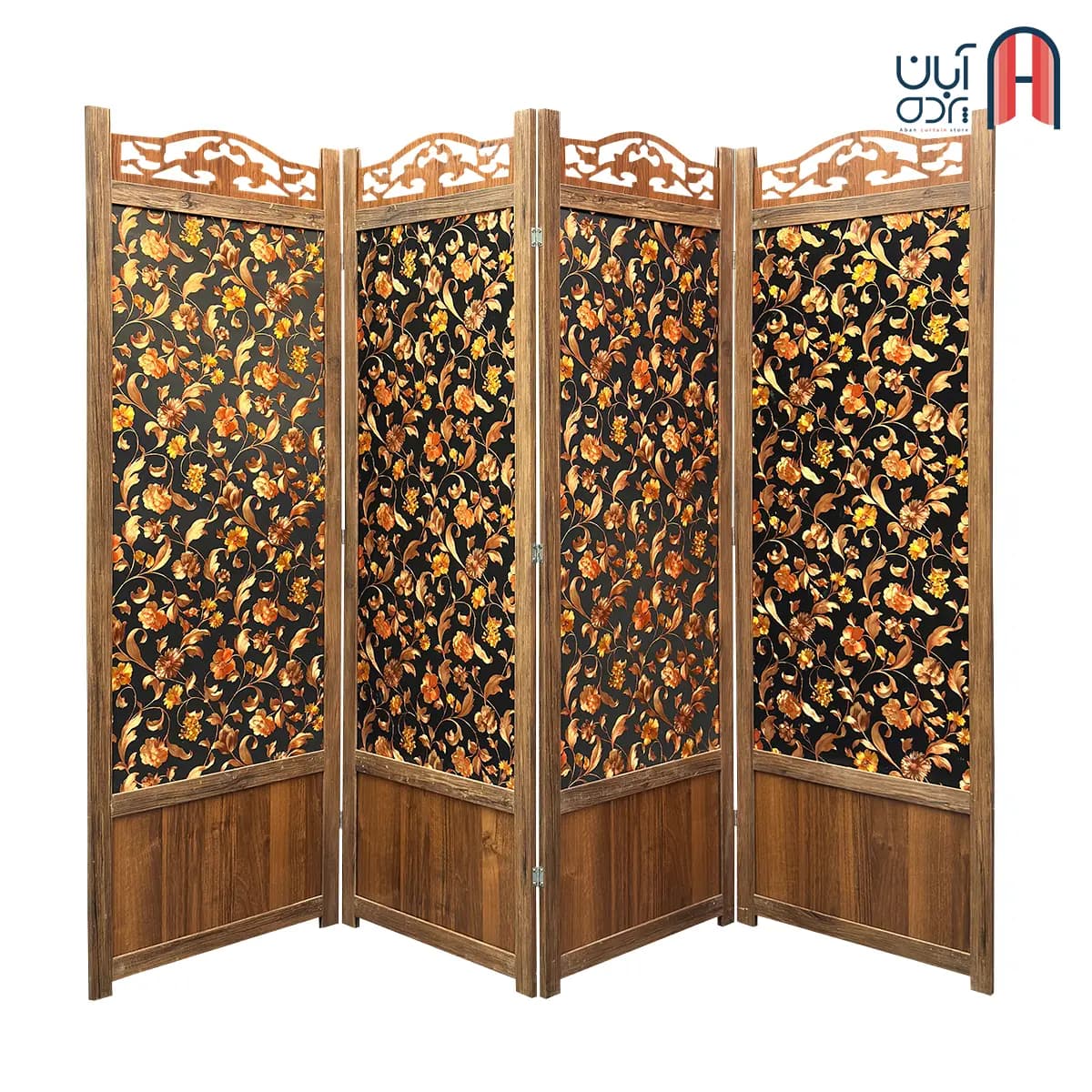 پاراوان گل برجسته با زمینه مشکی