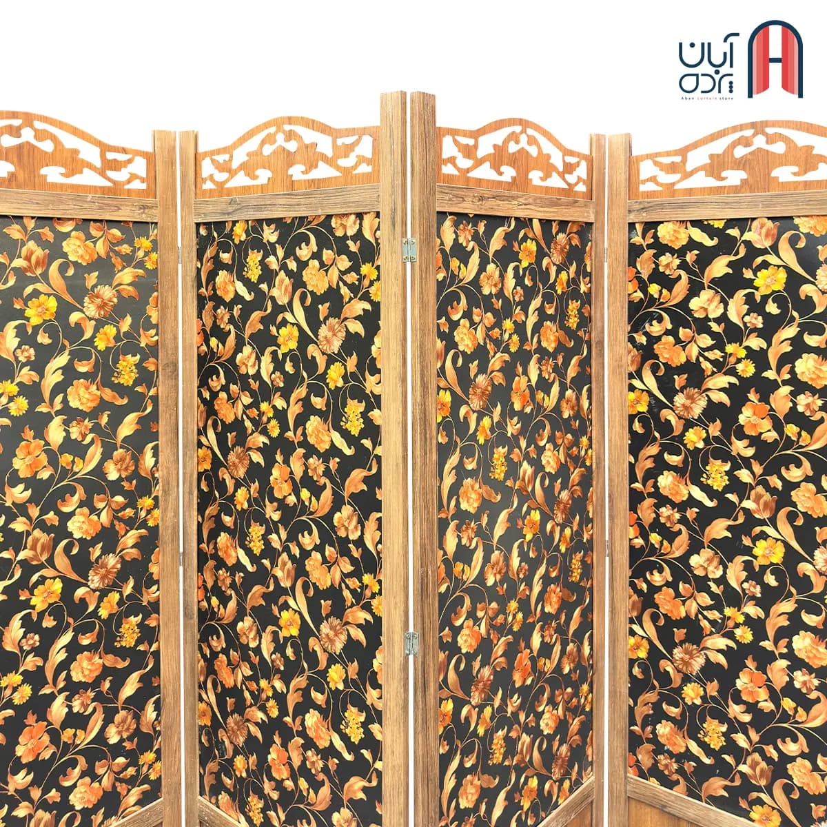 پاراوان گل برجسته با زمینه مشکی — تصویر ۶