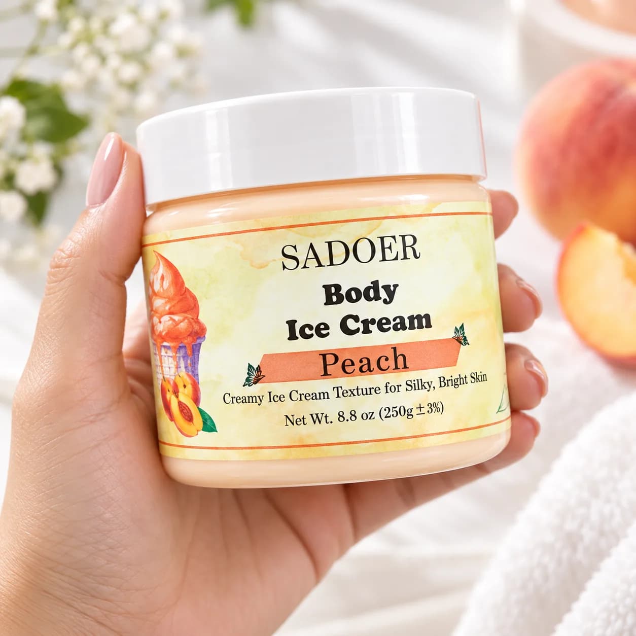 بستنی بدن سادور SADOER رایحه هلو وزن 250 گرم — تصویر ۳