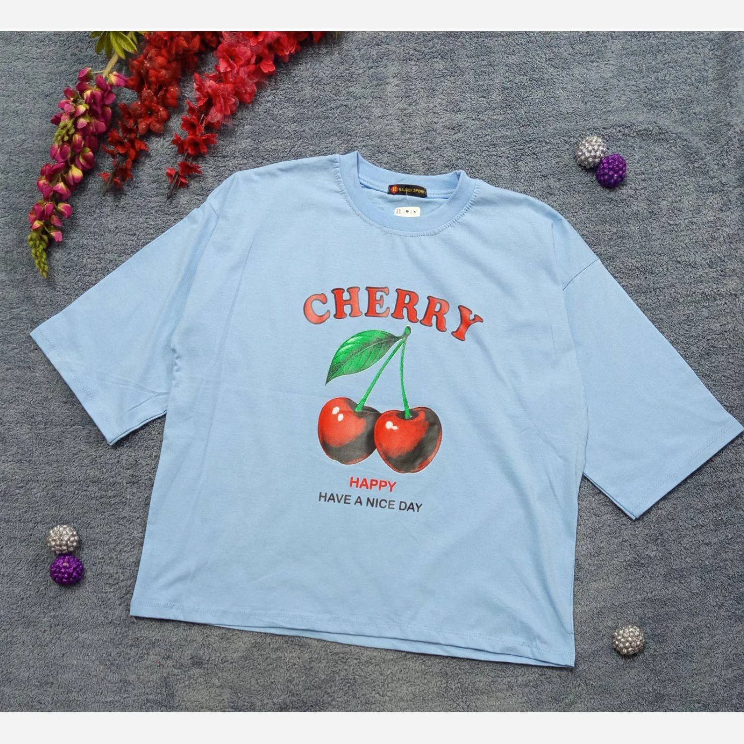 تیشرت باکسی ترند سوپر نخ پنبه گیلاس 🍒 — تصویر ۶