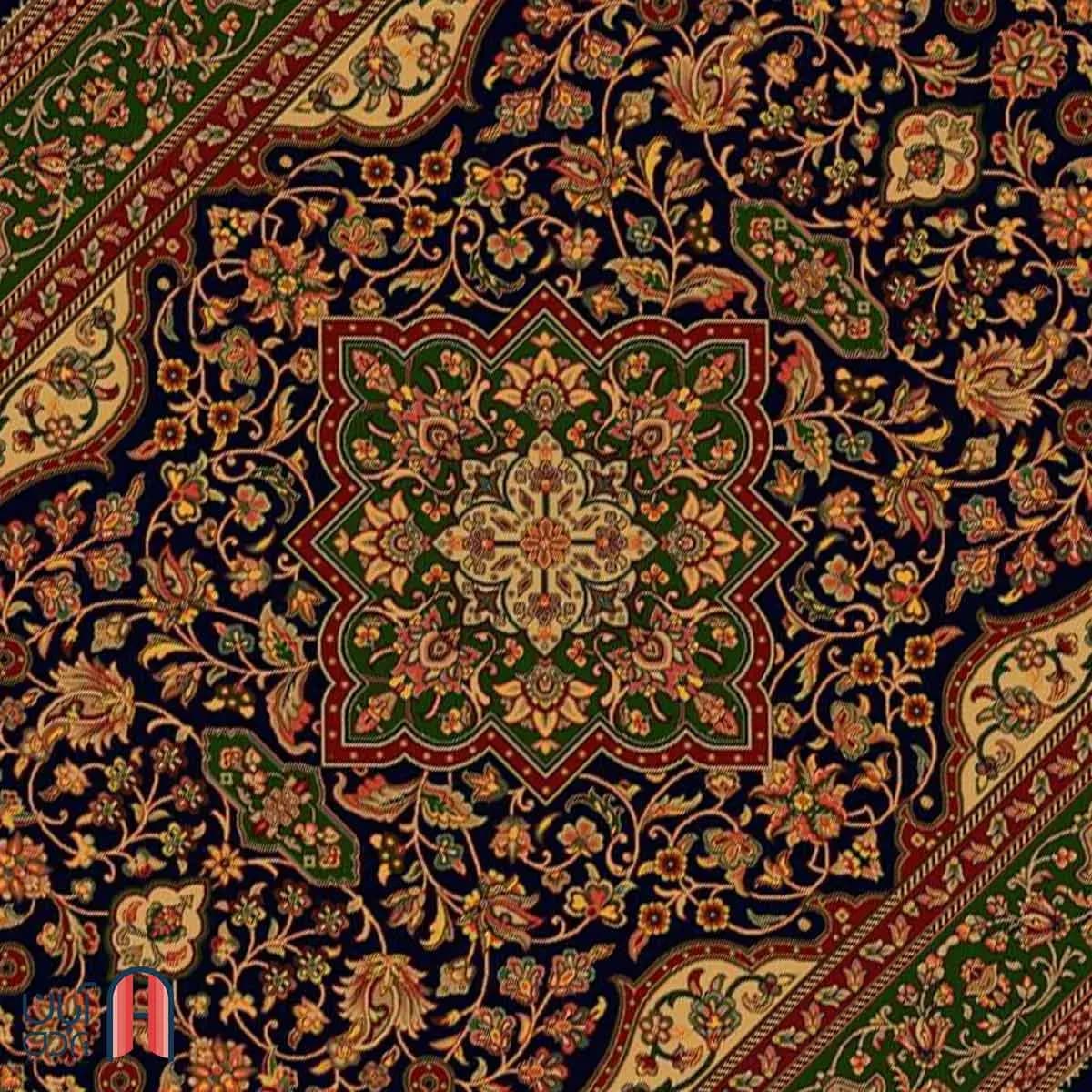 فرش کلکسیون بوستان کد فرش 529-N، سرمه ای چهارمتری — تصویر ۲