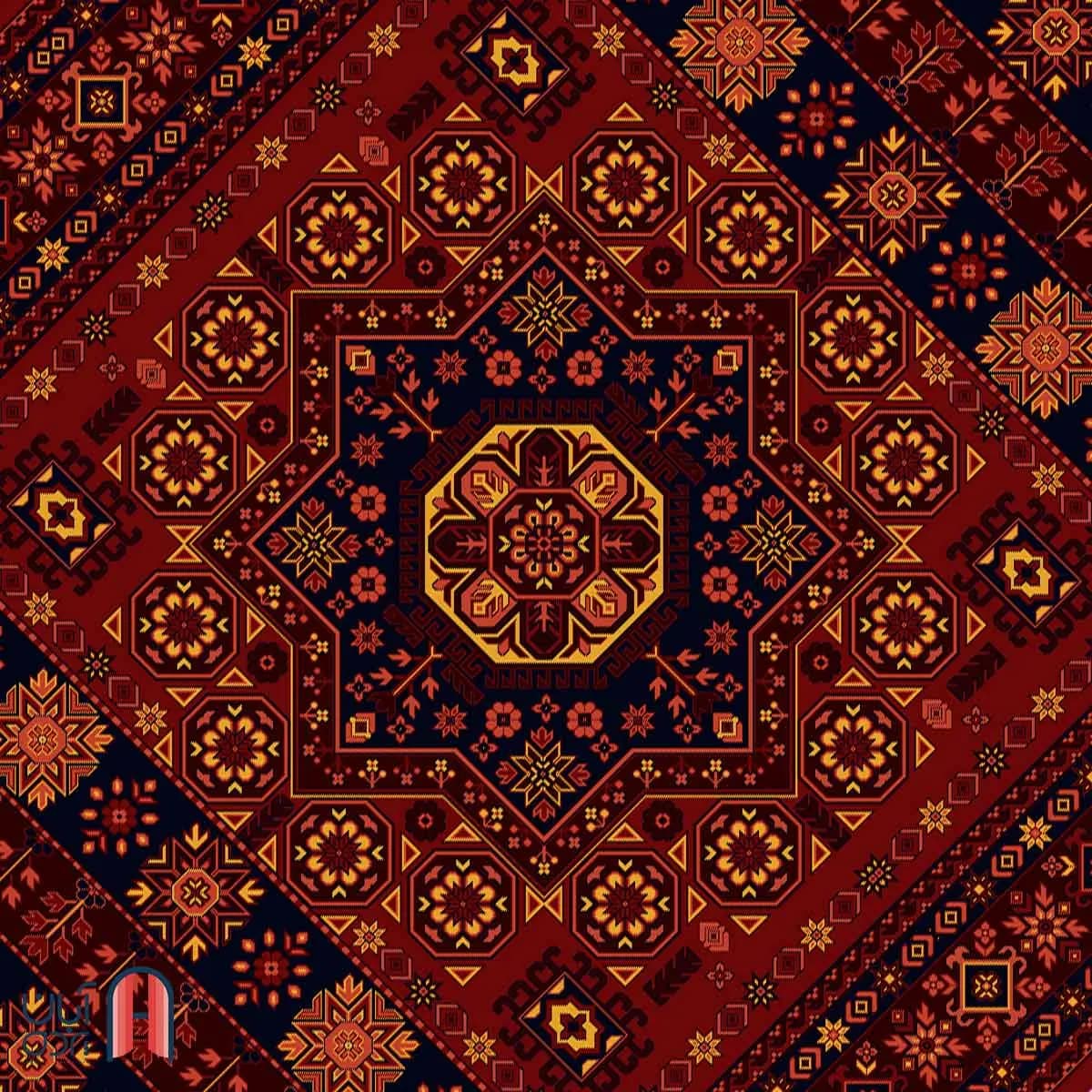 فرش کلکسیون بلوچ کد 3-218، لاکی رنگ چهارمتری — تصویر ۳