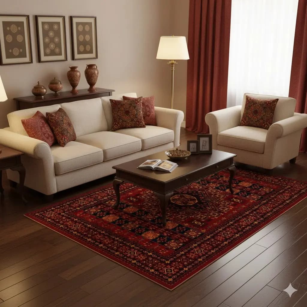 فرش کلکسیون بلوچ کد 3-218، لاکی رنگ چهارمتری — تصویر ۲