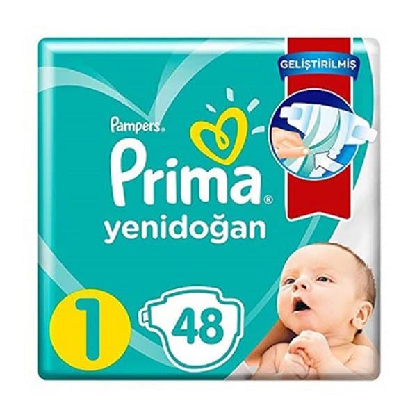 پوشک پریما پمپرز ترک سایز 1 بسته 48 عددی