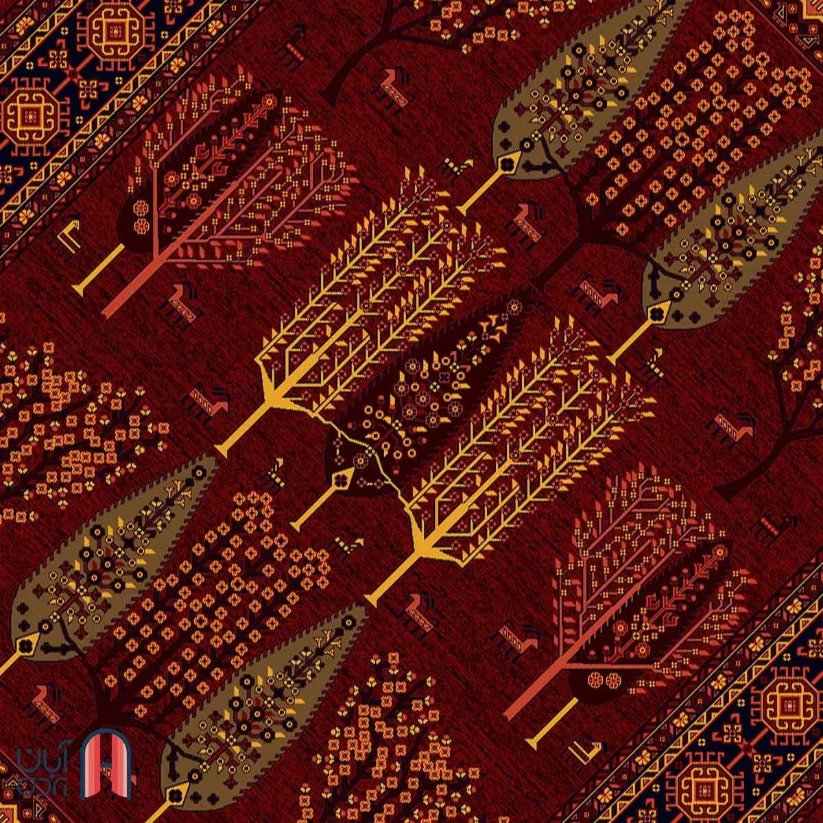 فرش کلکسیون بلوچ کد 3-212، لاکی رنگ چهارمتری — تصویر ۳