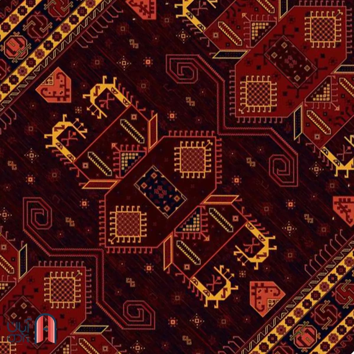 فرش کلکسیون بلوچ کد 1-208، سرمه ای رنگ چهارمتری — تصویر ۳