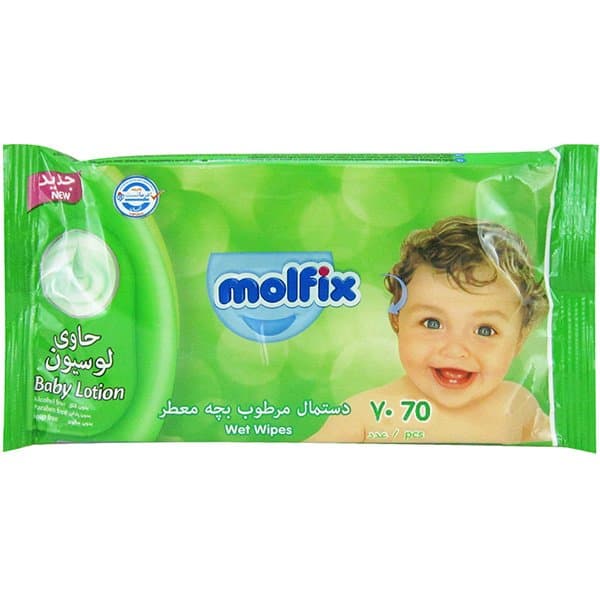 دستمال مرطوب حاوی لوسیون مولفیکس 70 برگی