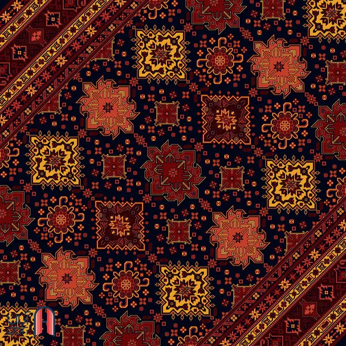 فرش کلکسیون بلوچ کد 2-207، زرد رنگ چهارمتری — تصویر ۳