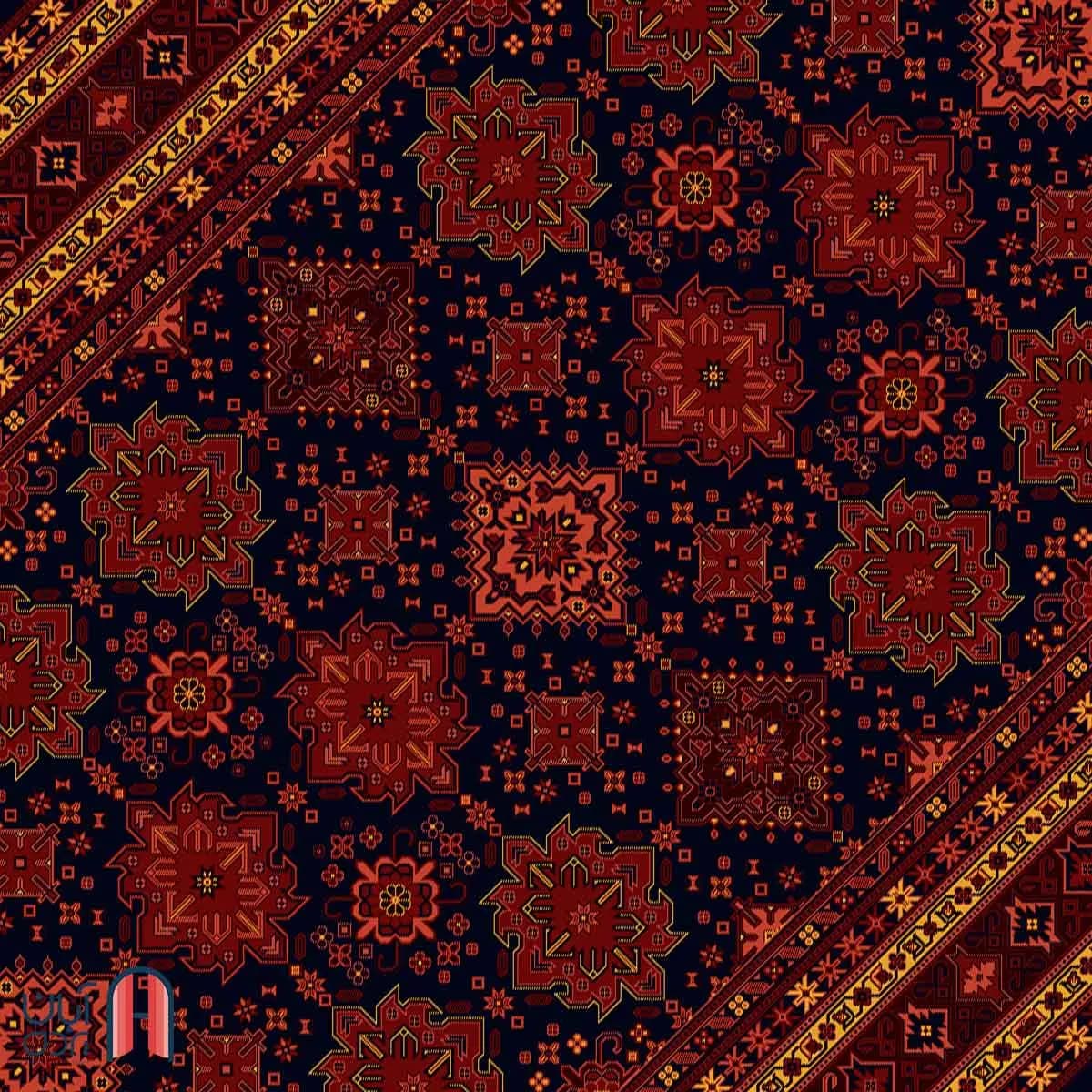فرش کلکسیون بلوچ کد 1-207، سرمه ای رنگ چهارمتری — تصویر ۳