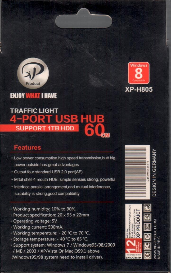 هاب USB چهار پورت XP-H805 با کابل 60 سانتی‌متری