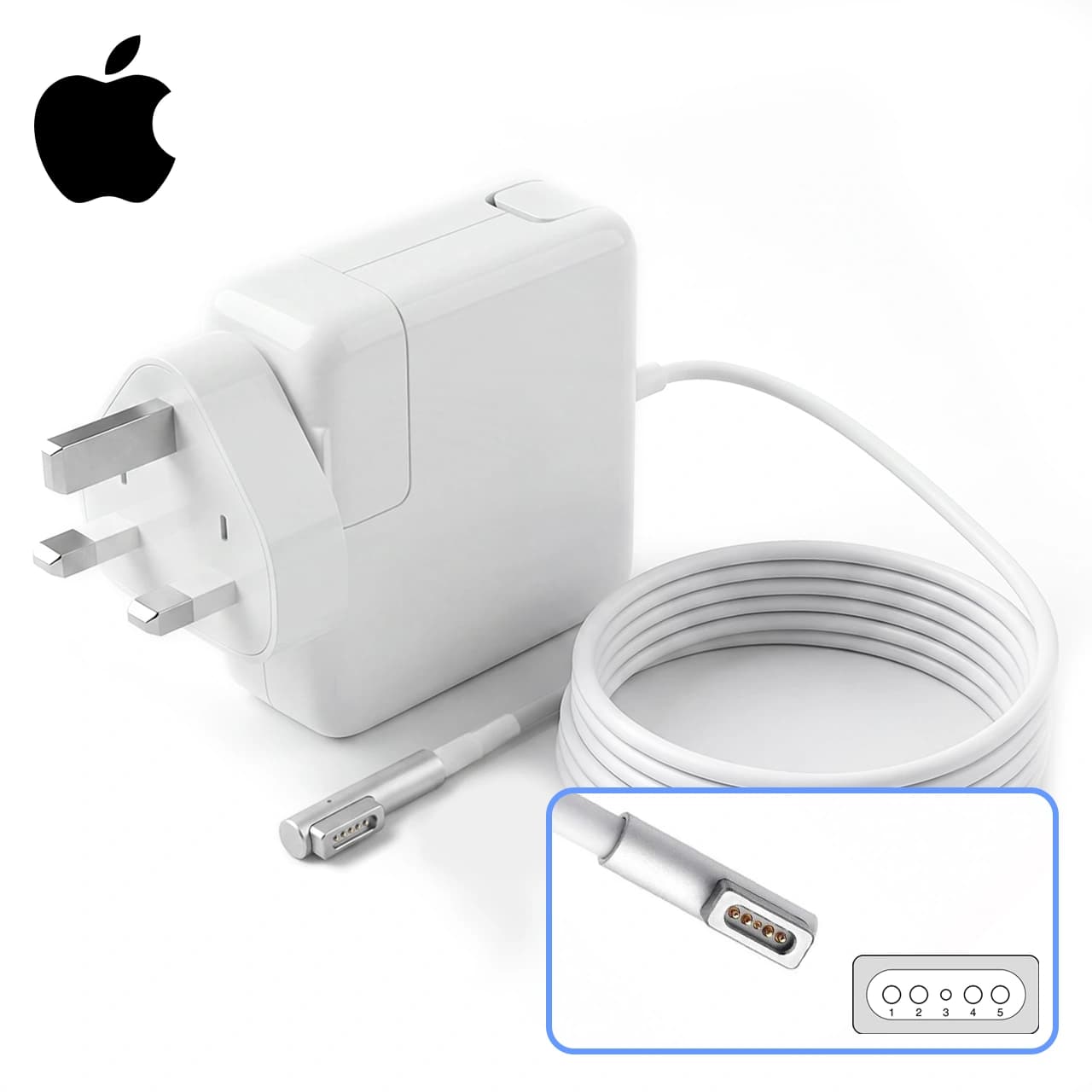 شارژر لپ تاپ اپل مک بوک 60 وات، 16.5 ولت 3.65 آمپر مدل MagSafe 1 با کانکتور L شکل