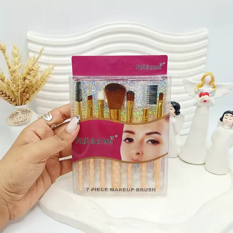 ست براش و برس آرایشی الماسی Fafulamer پک 7 عددی — تصویر ۳