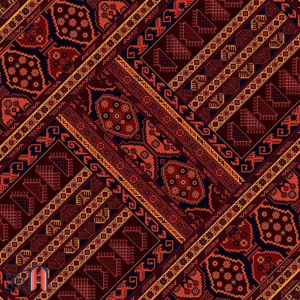 فرش کلکسیون بلوچ کد 3-203، لاکی رنگ چهارمتری — تصویر ۳