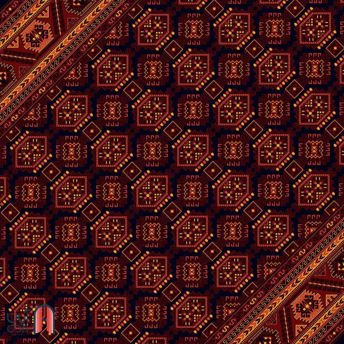 فرش کلکسیون بلوچ کد 1-201، سرمه ای رنگ چهارمتری — تصویر ۳