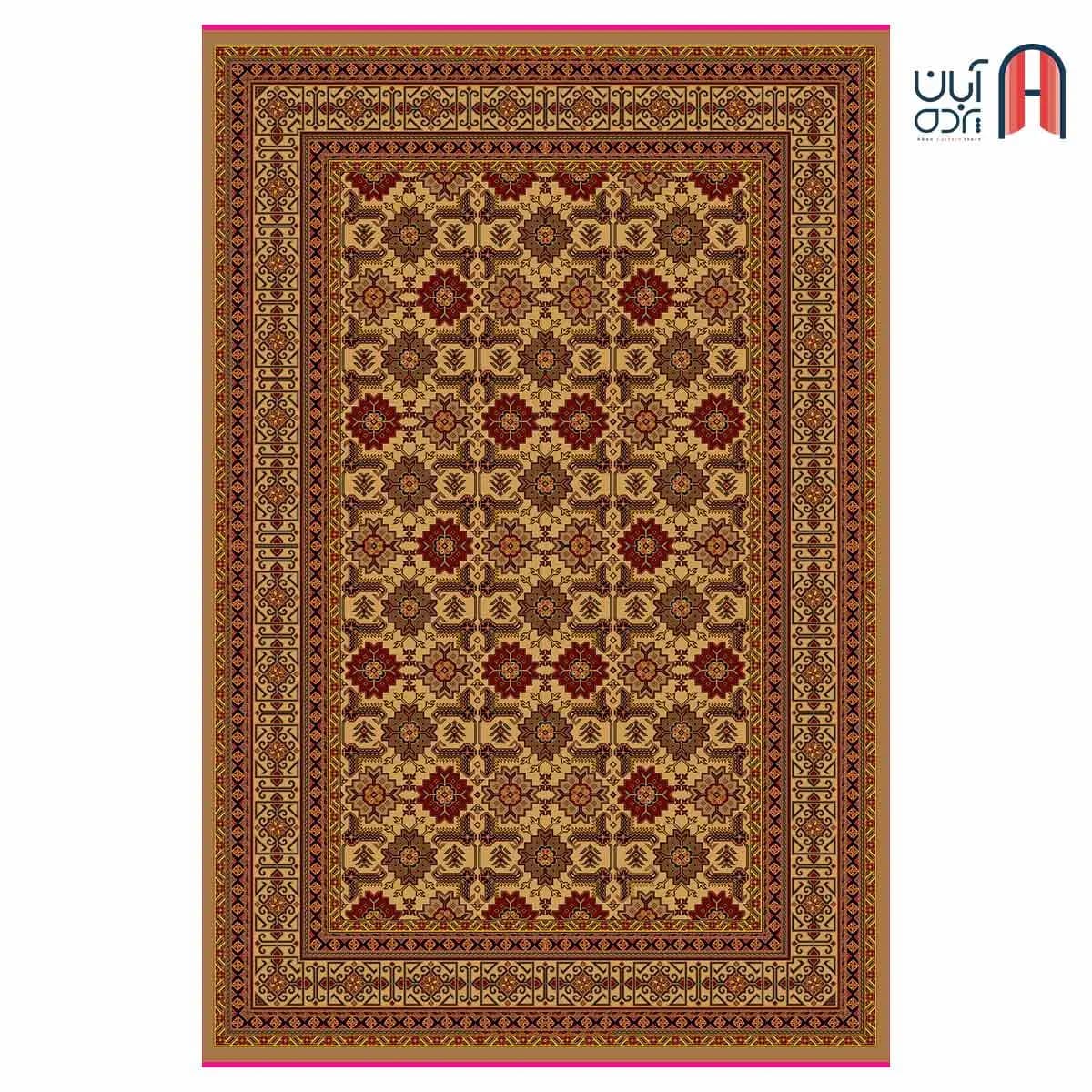 فرش کلکسیون خزان کد فرش 1-438، رنگ بژ چهارمتری