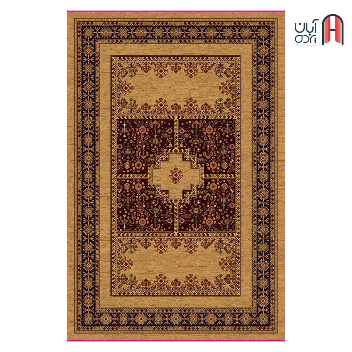 فرش کلکسیون خزان کد فرش 1-410، رنگ بژ چهارمتری