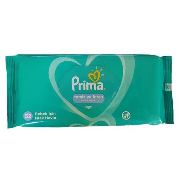 دستمال مرطوب نوزاد پریما 52 برگی بسته 3 عددی — تصویر ۳