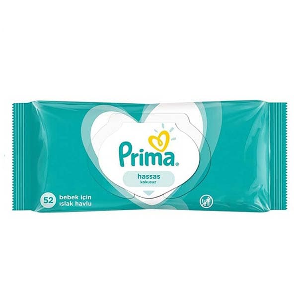 دستمال مرطوب ضد حساسیت پریما 52 برگی