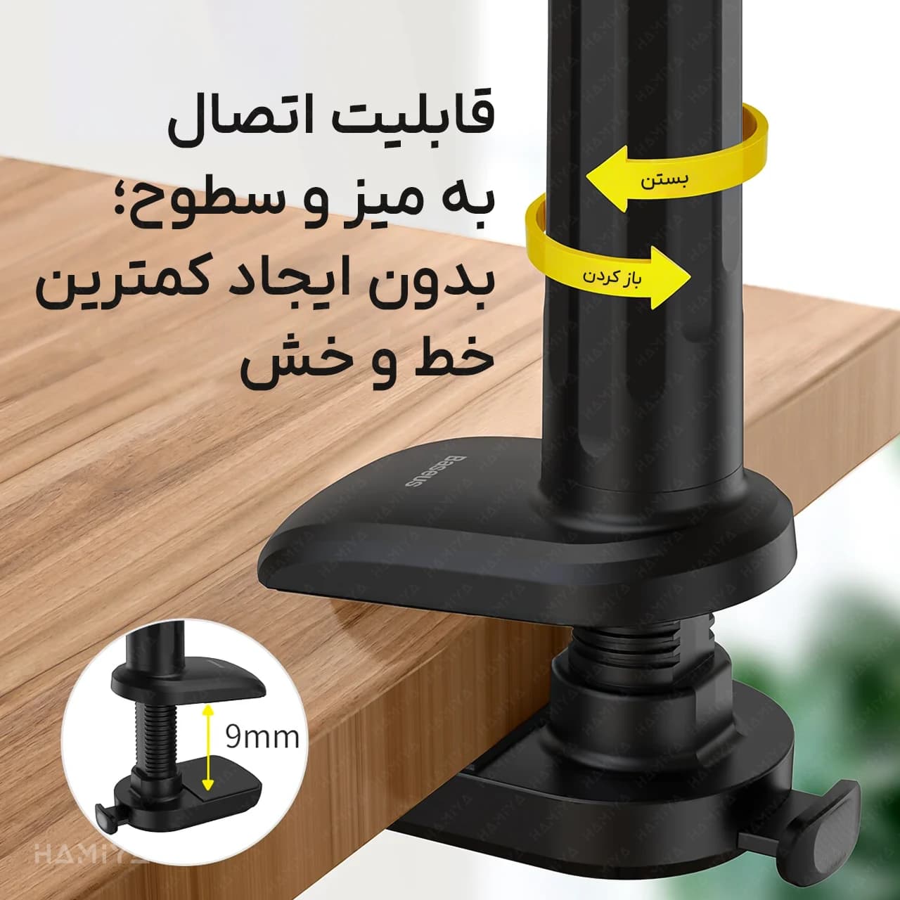 پایه نگهدارنده تبلت و گوشی موبایل بیسوس، مدل Otaku Life Rotary چرخشی و قابل تنظیم و گیره‌ای — تصویر ۵