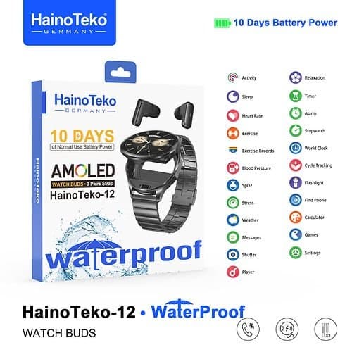 Hainoteko-12 Montre connectée waterproof + écouteurs — تصویر ۲