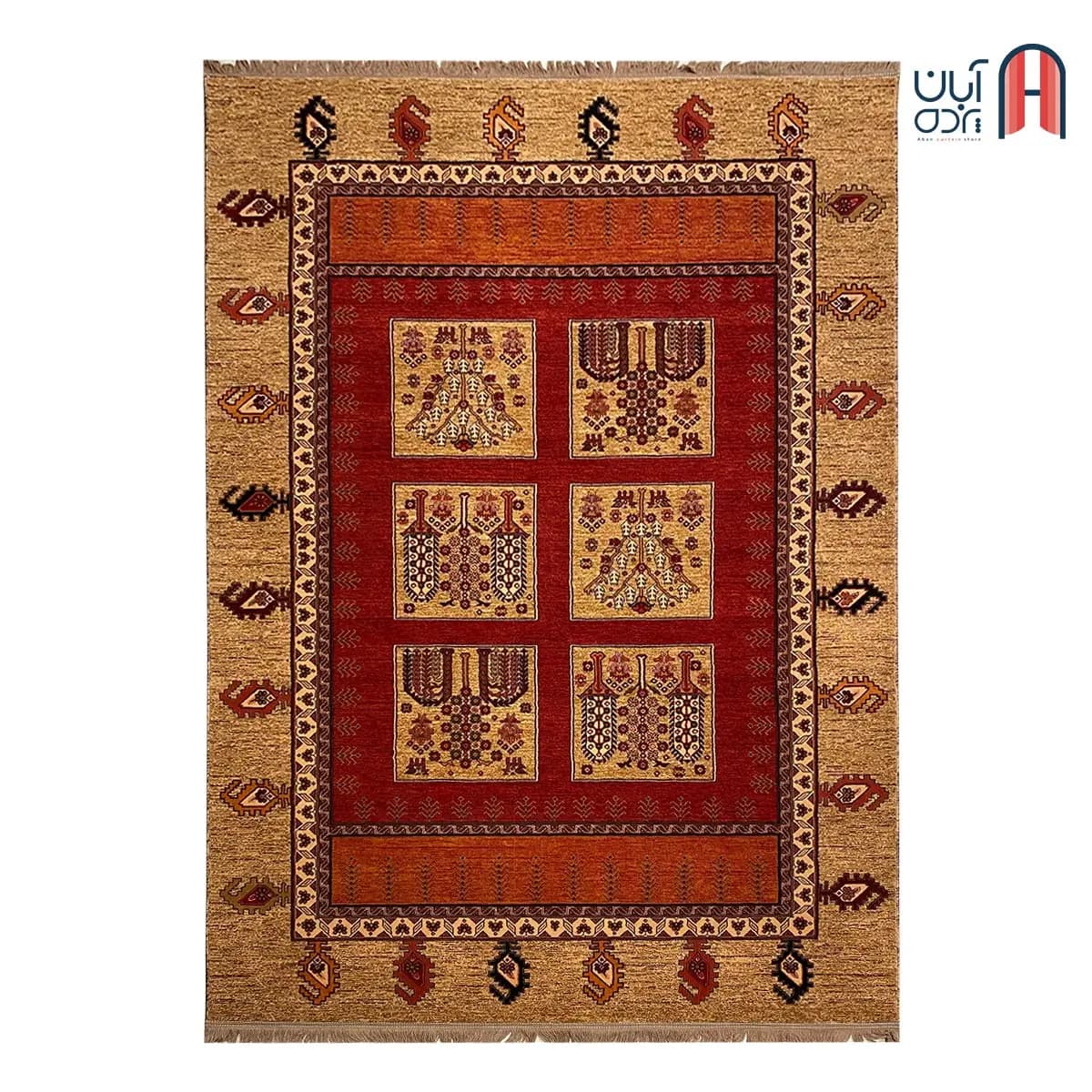 فرش کلکسیون خزان کد فرش 1-443، رنگ بژ چهارمتری