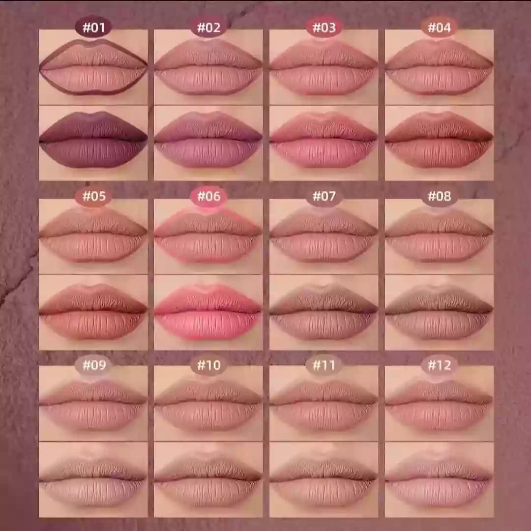 خط لب و رژ لب جامد مدل دو سر مات ضدآب — تصویر ۳