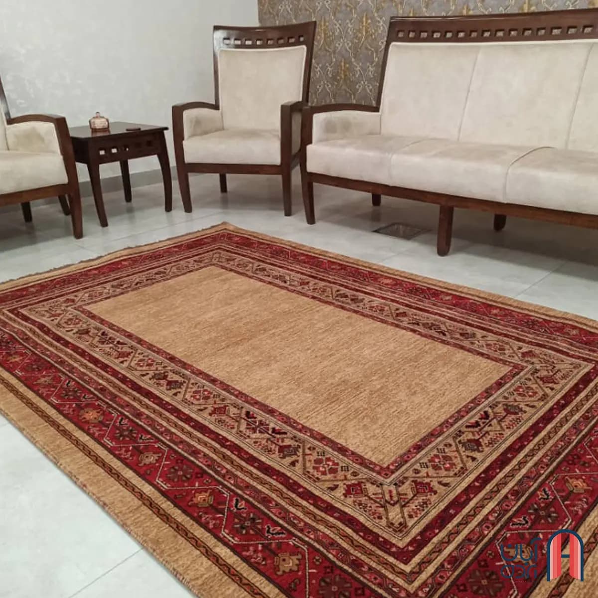 فرش کلکسیون خزان کد فرش 1-441، رنگ بژ چهارمتری — تصویر ۳