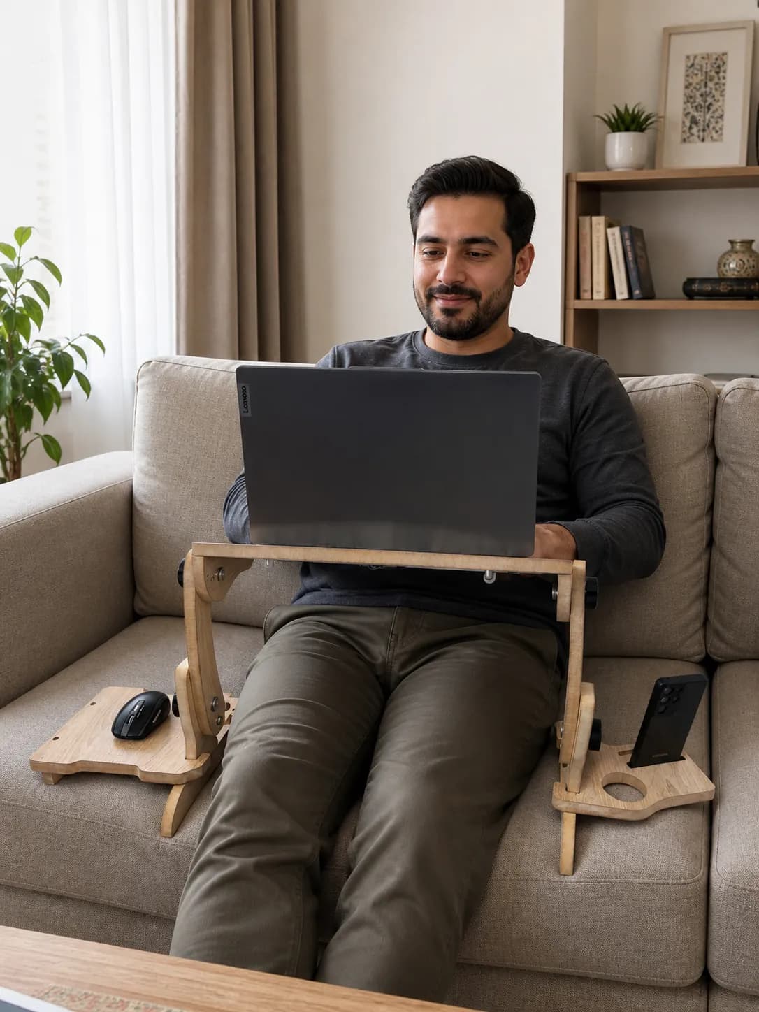 میز لپ تاپ چوبی ساده لایفینو — تصویر ۳