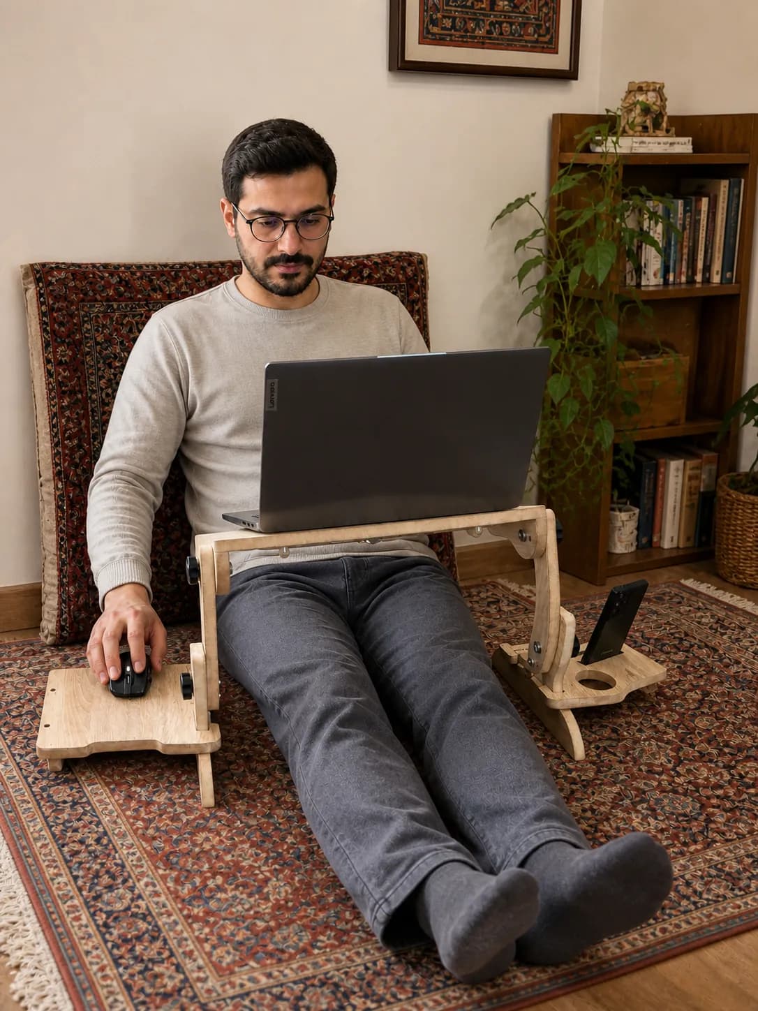 میز لپ تاپ چوبی ساده لایفینو — تصویر ۴