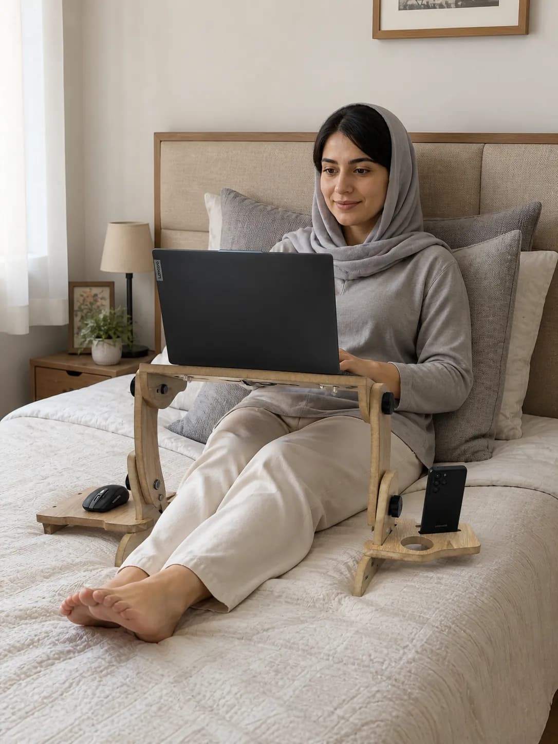 میز لپ تاپ چوبی ساده لایفینو — تصویر ۶
