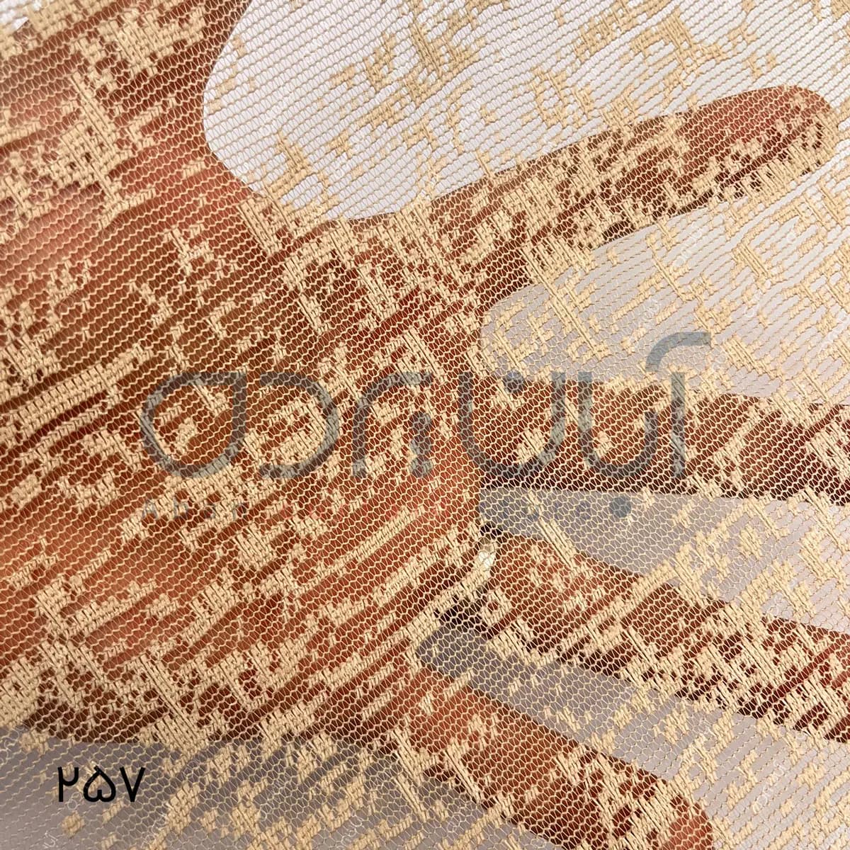 پرده دومکانیزم طرح برفکی رنگ کرم — تصویر ۳
