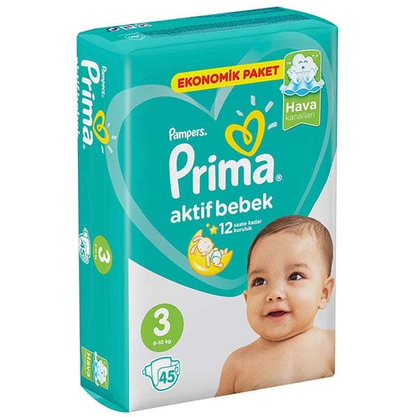 پوشک پریما پمپرز ترک سایز 3 بسته 45 عددی — تصویر ۴