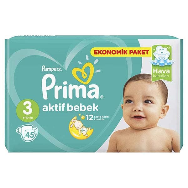 پوشک پریما پمپرز ترک سایز 3 بسته 45 عددی