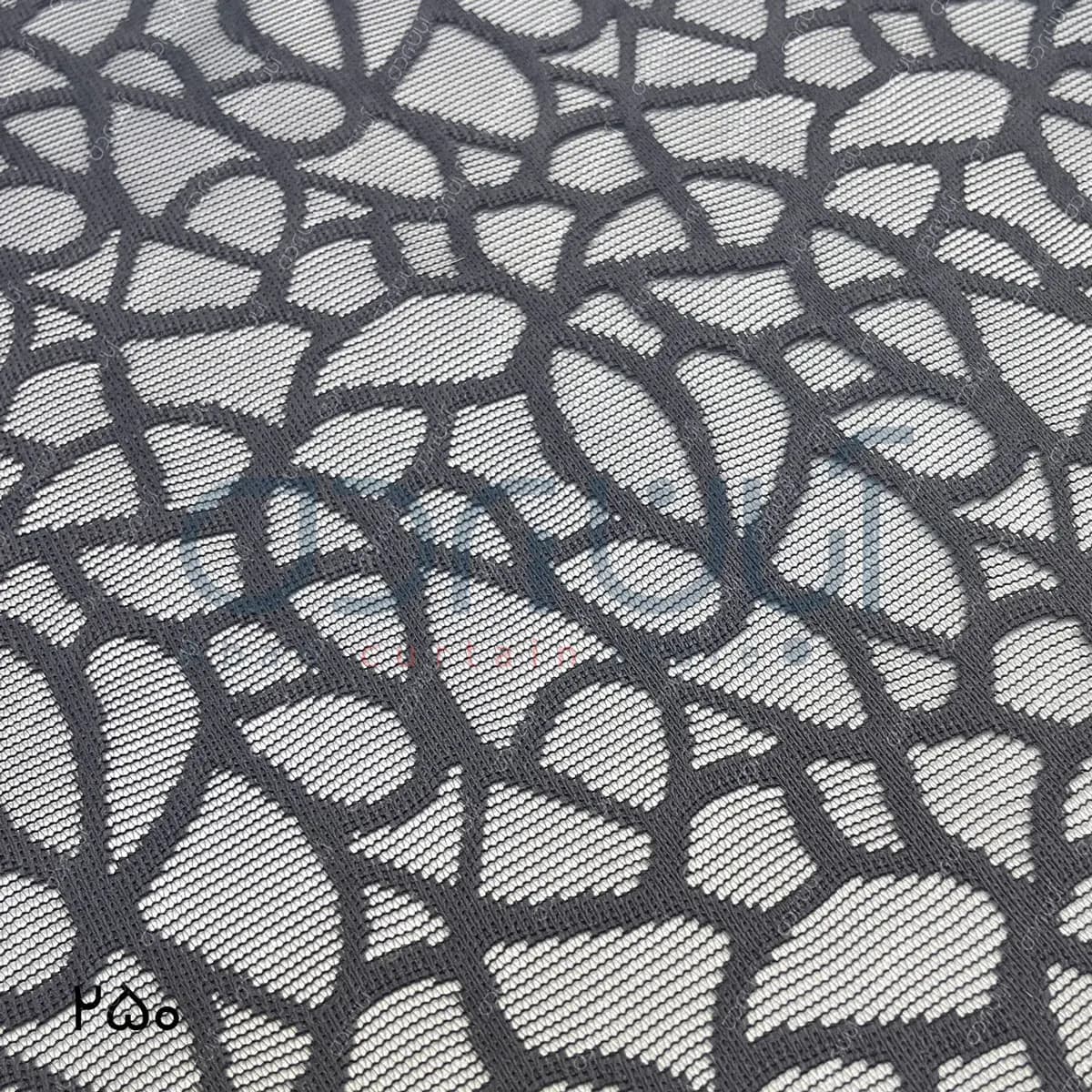 پرده دومکانیزم طرح سنگ چین رنگ طوسی — تصویر ۴