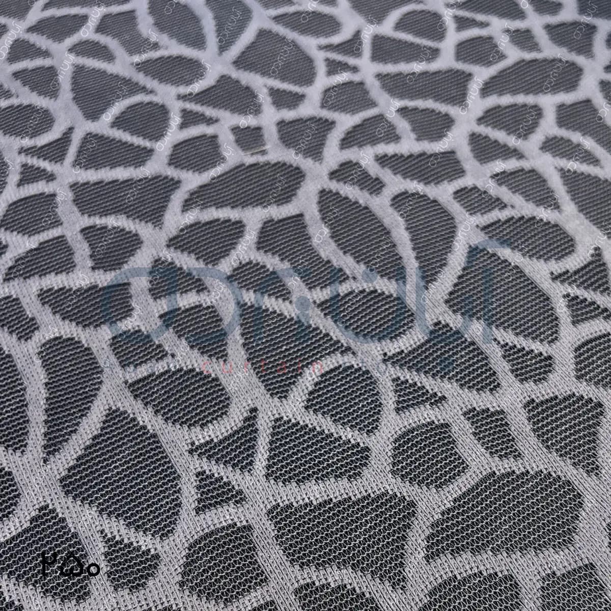 پرده دومکانیزم طرح سنگ چین رنگ طوسی — تصویر ۵