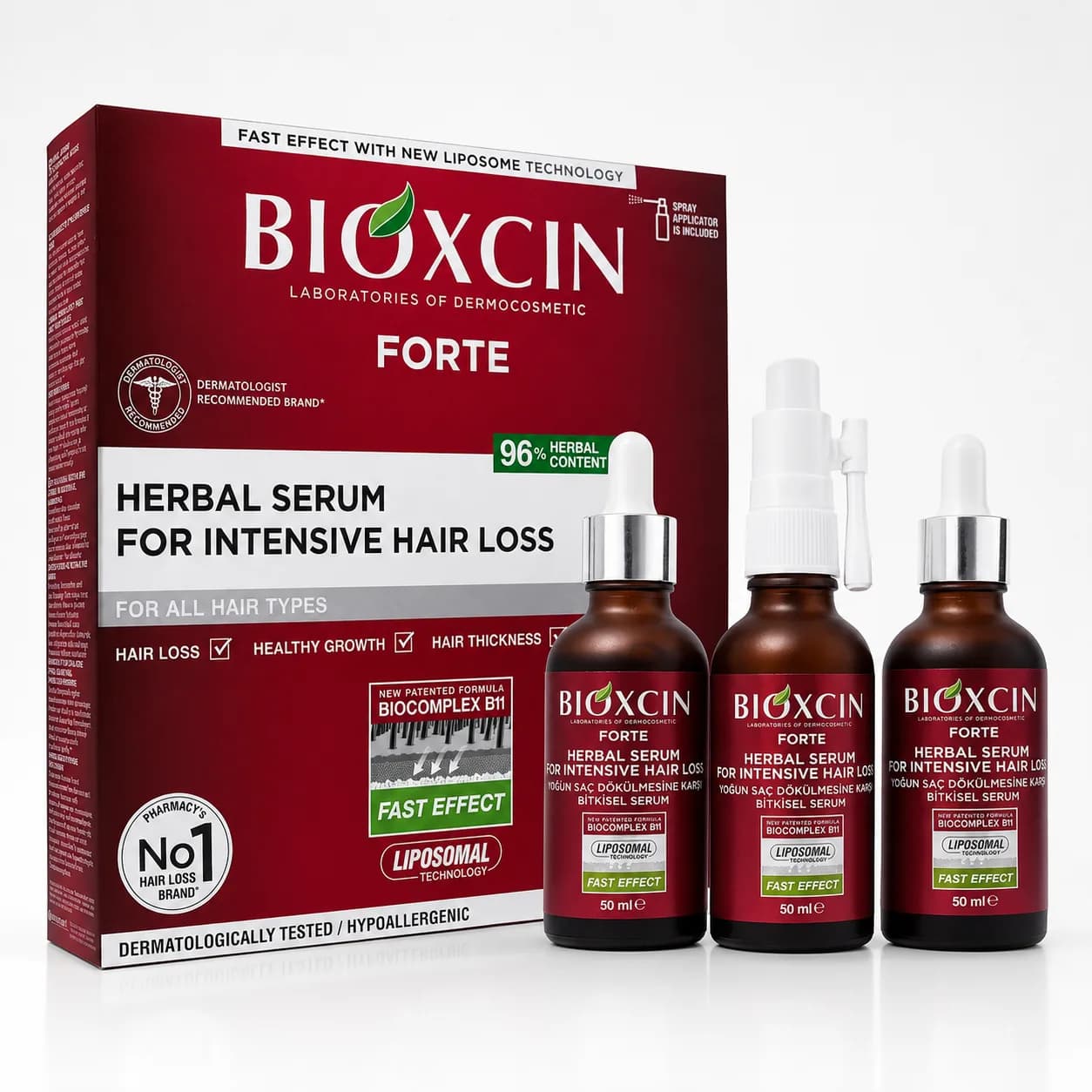 پک سه عددی سرم ضد ریزش مو بیوکسین فورت Bioxcin Forte