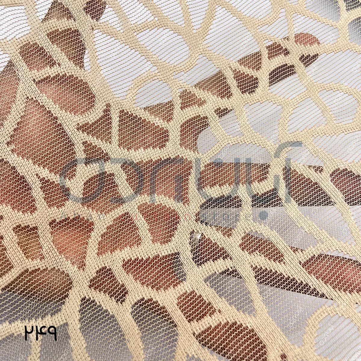 پرده دومکانیزم طرح سنگ چین رنگ کرم — تصویر ۳