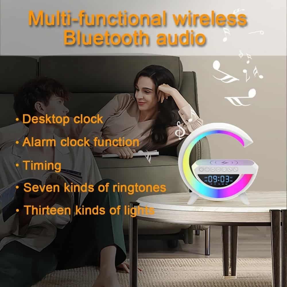 Haut-Parleur Bluetooth à chargement sans fil – Réveil Intégré – BT3401 LED — تصویر ۳