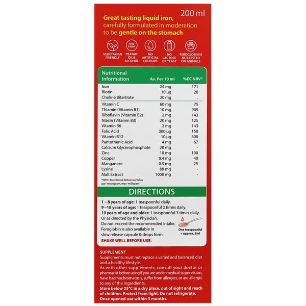 شربت فروگلوبین پلاس | Feroglobin Plus Syrup — تصویر ۲