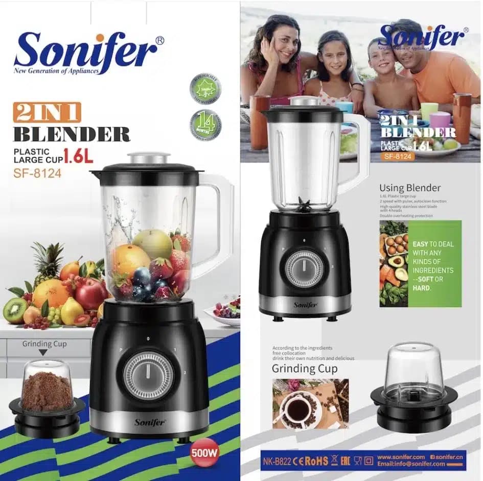 Mixeur Blender Sonfier 2-en-1 SF-8124 — تصویر ۳