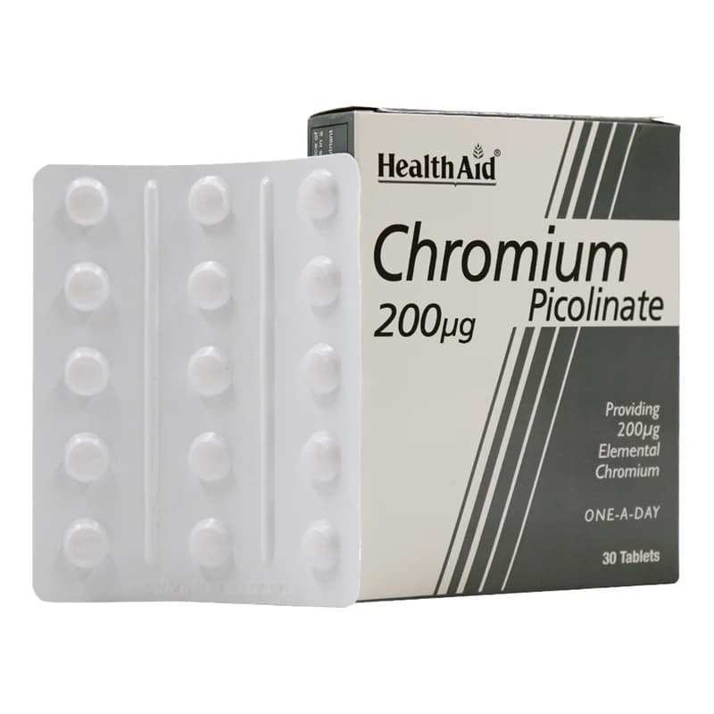 قرص کرومیوم 200 میکروگرم هلث اید 30 عدد | Health Aid Chromium 200 µg 30 Tablets — تصویر ۳