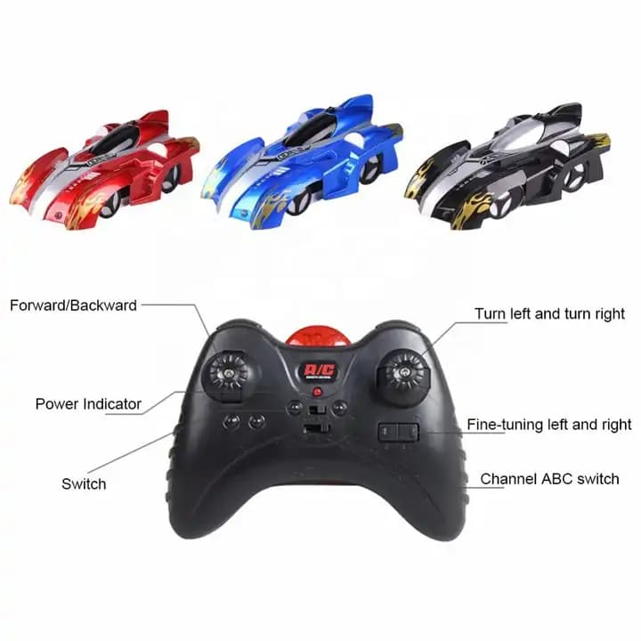 Voiture télécommandée pour enfant, toupie murale, rotative à 360 degrés, jouet pour garçon, cadeau de noël — تصویر ۳