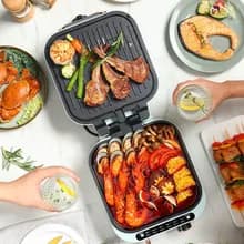 Poêle électrique double face, poêle domestique, poêle chauffante, pizza, tarte, machine de cuisson, pansement, crêpière, barbecue, plaque chauffante, 220V — تصویر ۳