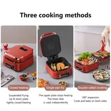 Poêle électrique double face, poêle domestique, poêle chauffante, pizza, tarte, machine de cuisson, pansement, crêpière, barbecue, plaque chauffante, 220V — تصویر ۵