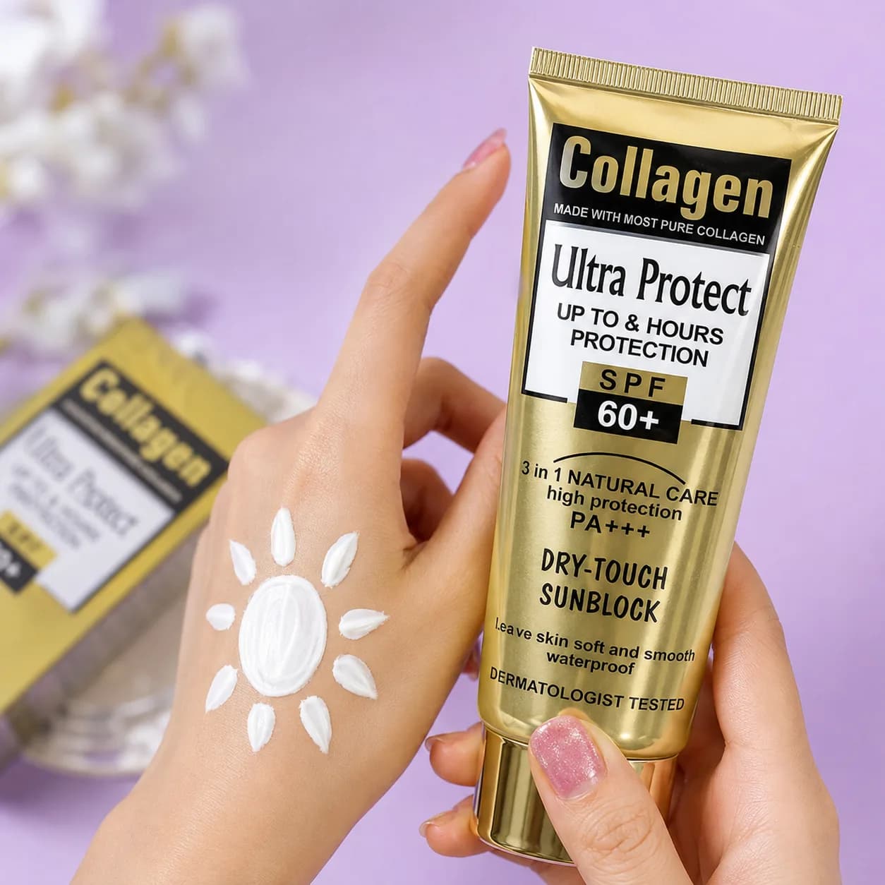 کرم ضد آفتاب بدون رنگ وکالی مدل کلاژن Ultra Protect SPF 60 حجم ۱۳۰ میلی لیتر — تصویر ۳