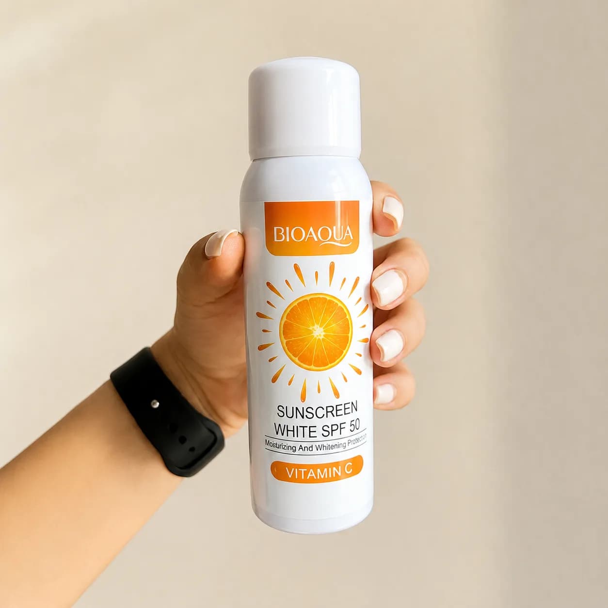 اسپری ضد آفتاب ویتامین C بیوآکوا BIOAQUA مدل Sunscreen White SPF 50 — تصویر ۲