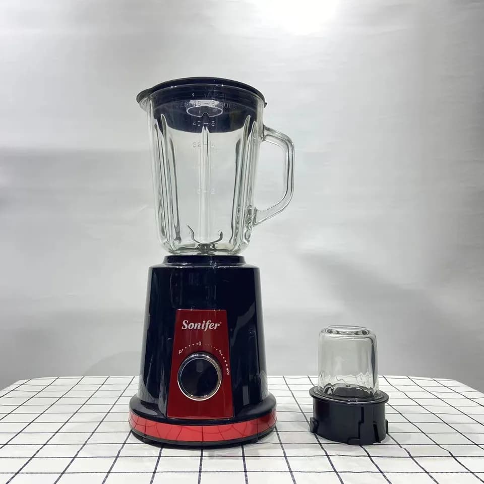 Sonifer SF-8041 ménage 220 volts électrique 350 watts 2 en 1 bocal en verre broyage mélangeur de fruits mélangeur de jus frais — تصویر ۲