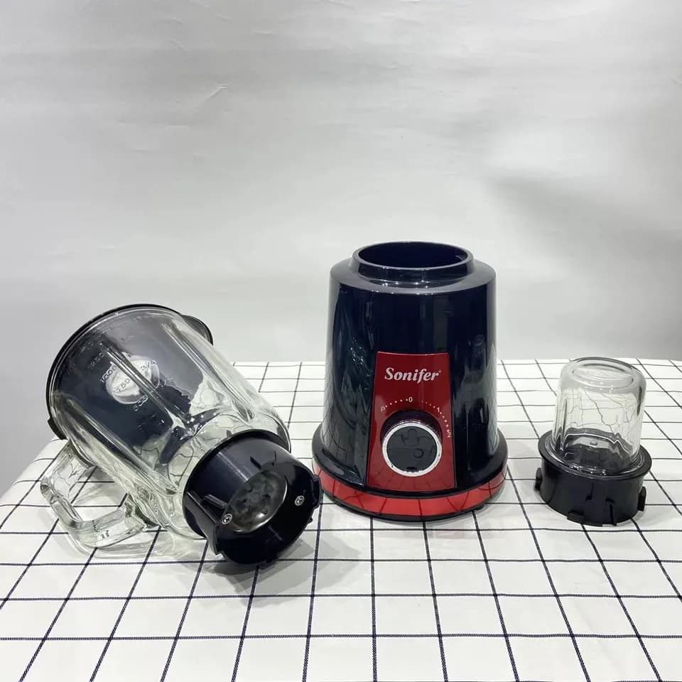 Sonifer SF-8041 ménage 220 volts électrique 350 watts 2 en 1 bocal en verre broyage mélangeur de fruits mélangeur de jus frais — تصویر ۴