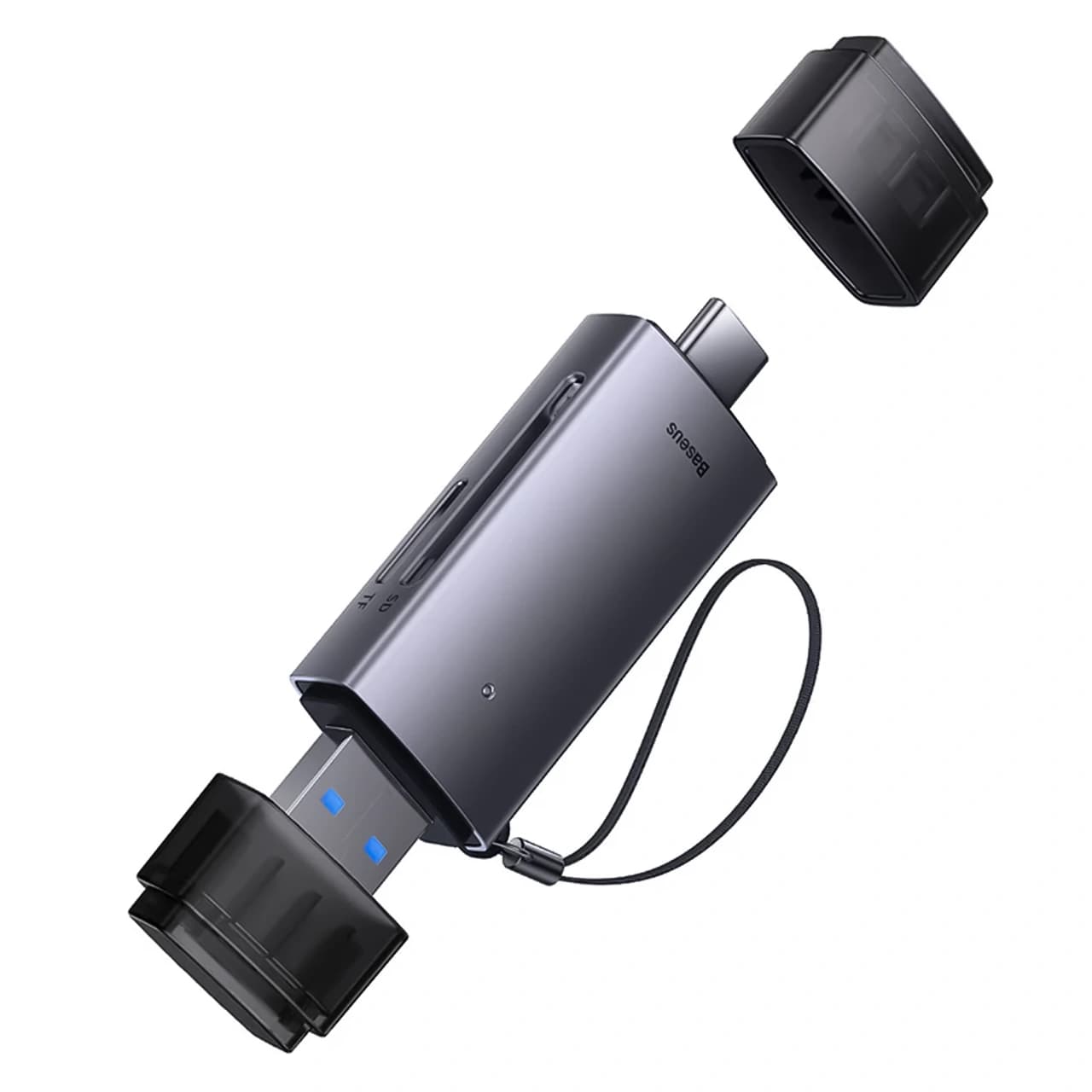 کارت‌خوان بیسوس سری Lite مدل BS-OH069 با قابلیت تبدیل USB و تایپ سی به کارت حافظه SD یا TF